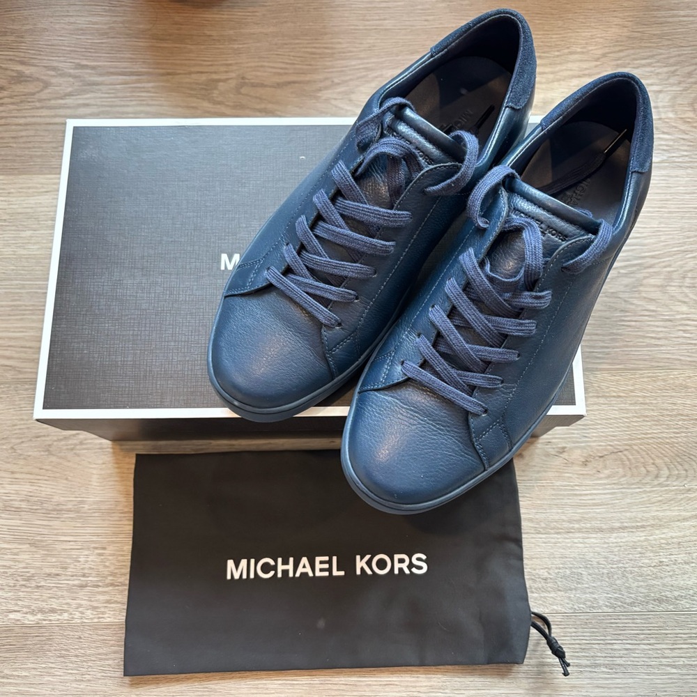 Michael Kors Men's Navy Jake Sneaker Leather/Suede Size 9